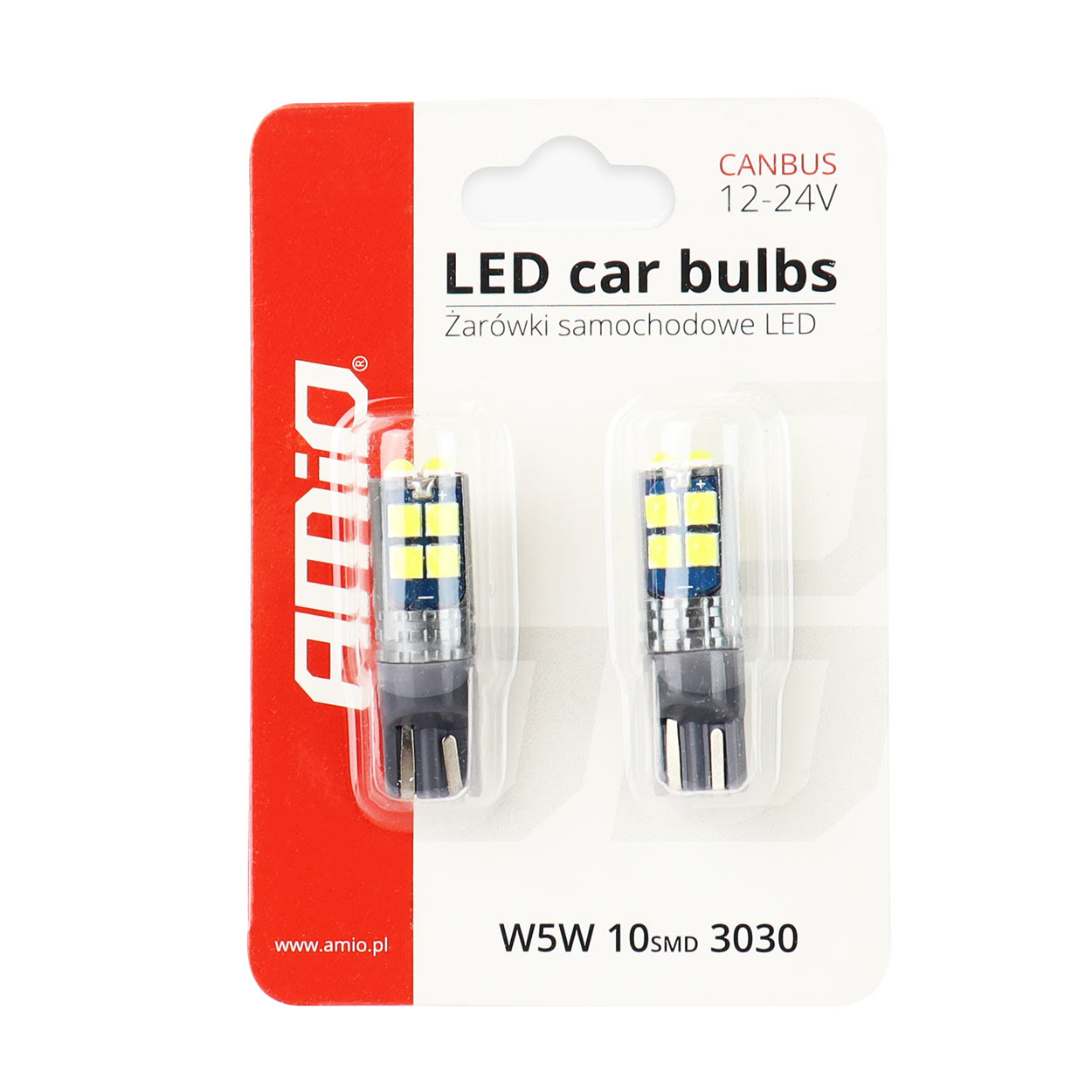 LED žiarovky CANBUS 10SMD 3030 T10 W5W White 12V/24V - Image 5