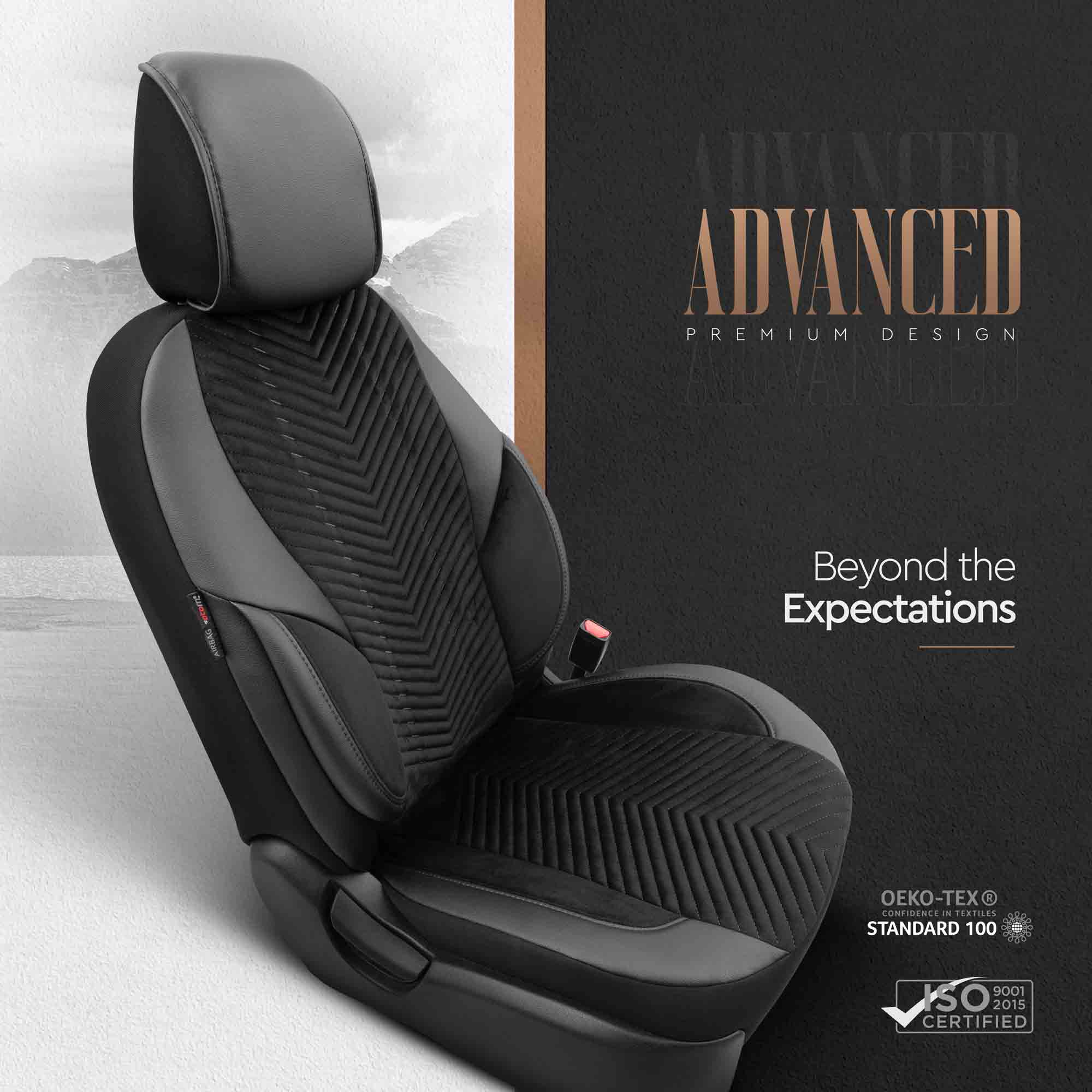 Sada autopoťahov OTOM ADVANCED 204 BLACK BABYFACE 3-ZIP – Obrázok 2