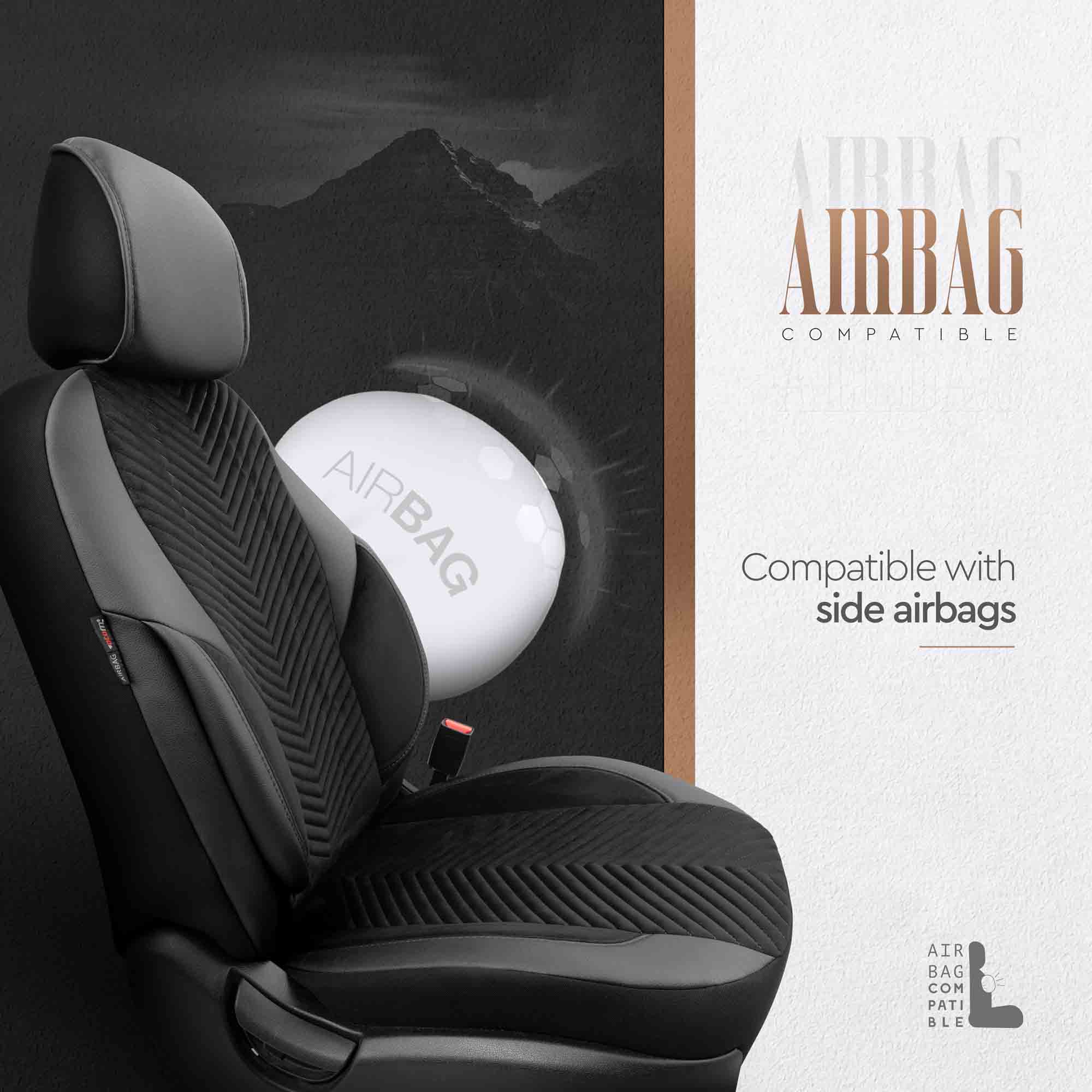 Sada autopoťahov OTOM ADVANCED 204 BLACK BABYFACE 3-ZIP – Obrázok 3