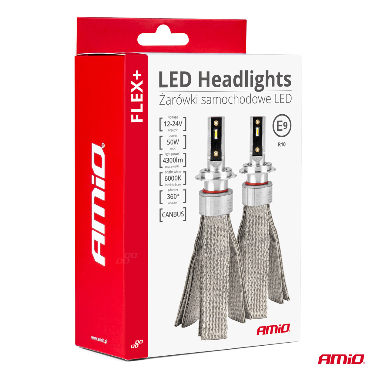 LED žiarovky hlavného svietenia FLEX+ H4/H19 canbus 6000K 12V 24V AMIO-03657 – Obrázok 8