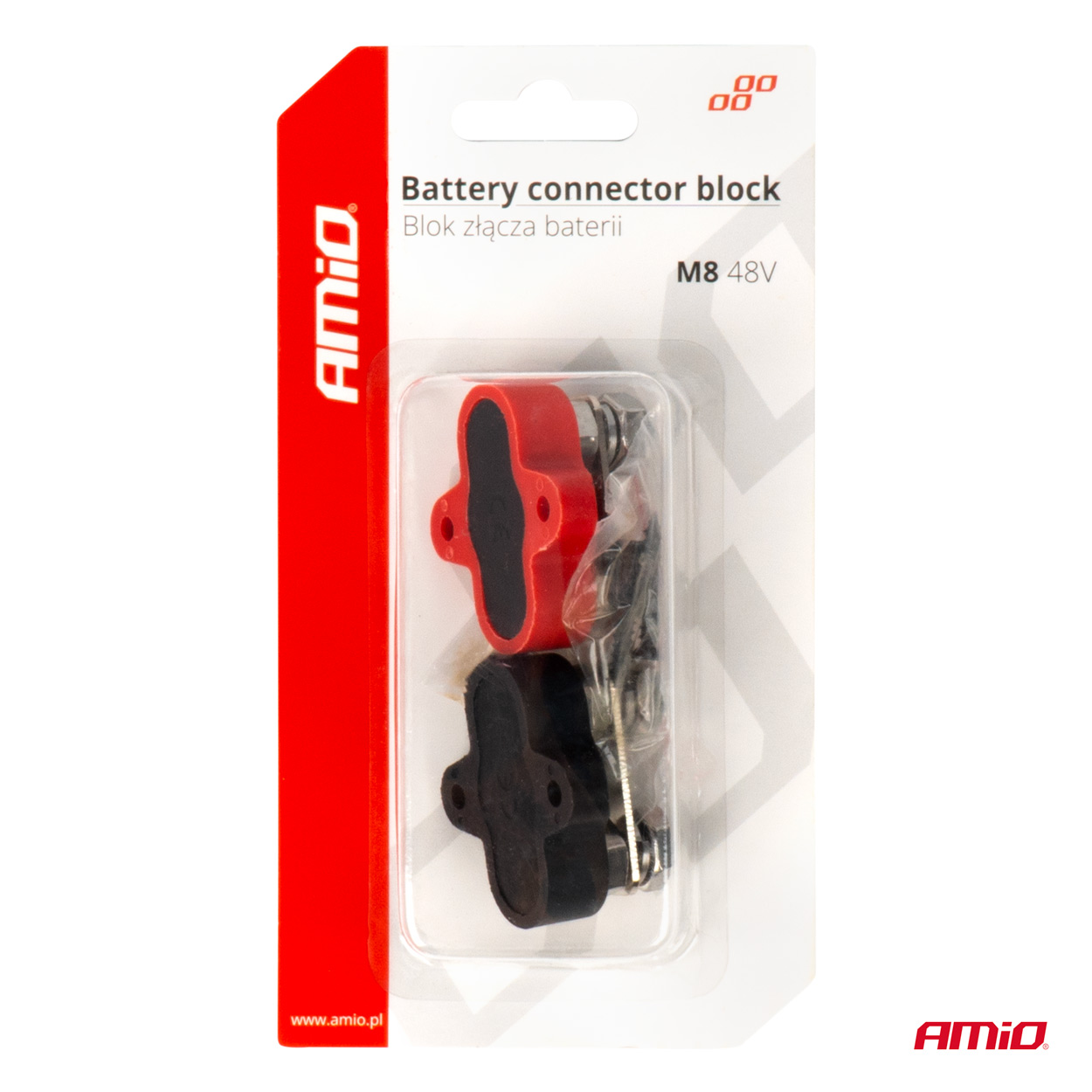 Distribučný blok konektorov batérie Bus bar dvojitá sada max. 48V M8 AMIO-03806 - Image 3