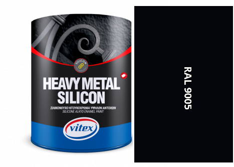 VITEX HEAVY METAL SILIKON - ALKYDOVÁ FARBA NA KOV SATÉN RAL 9005 čierna 2,25L