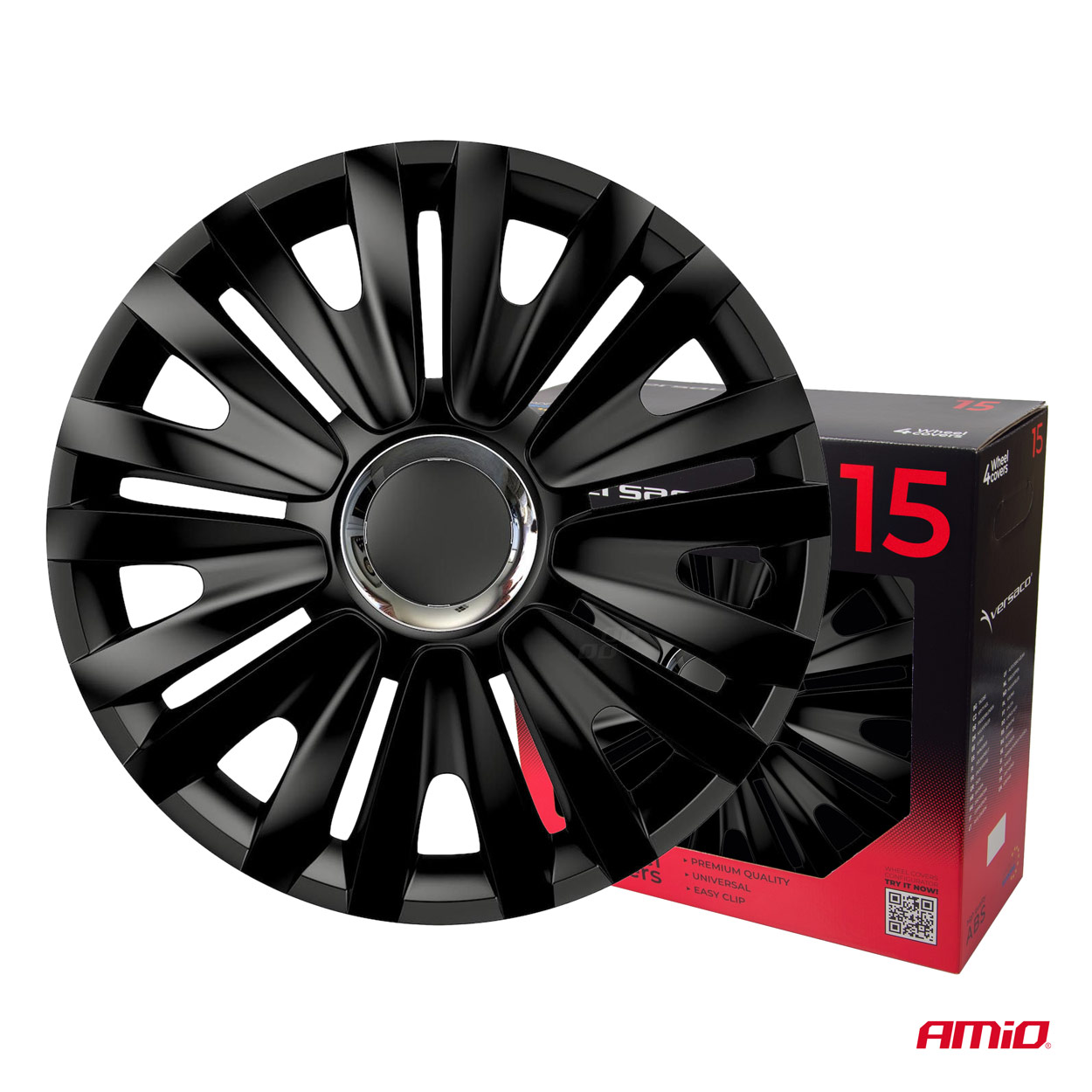 Puklice na kolesá 4ks sada Royal čierna 15" COLOR BOX - Image 3