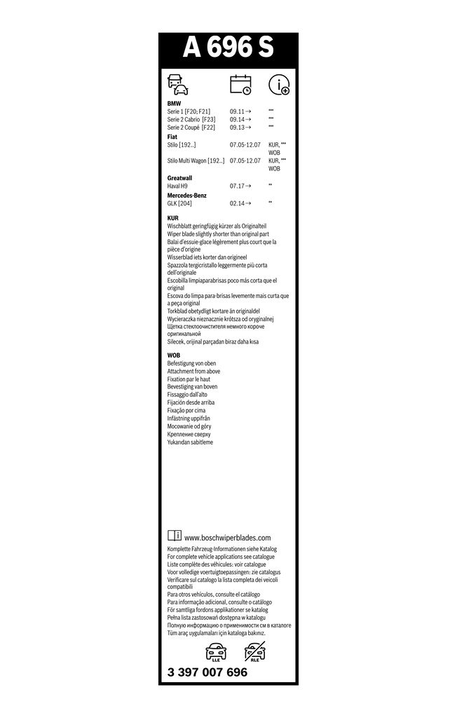 Bosch Aerotwin A696S 550+450 mm – Obrázok 2