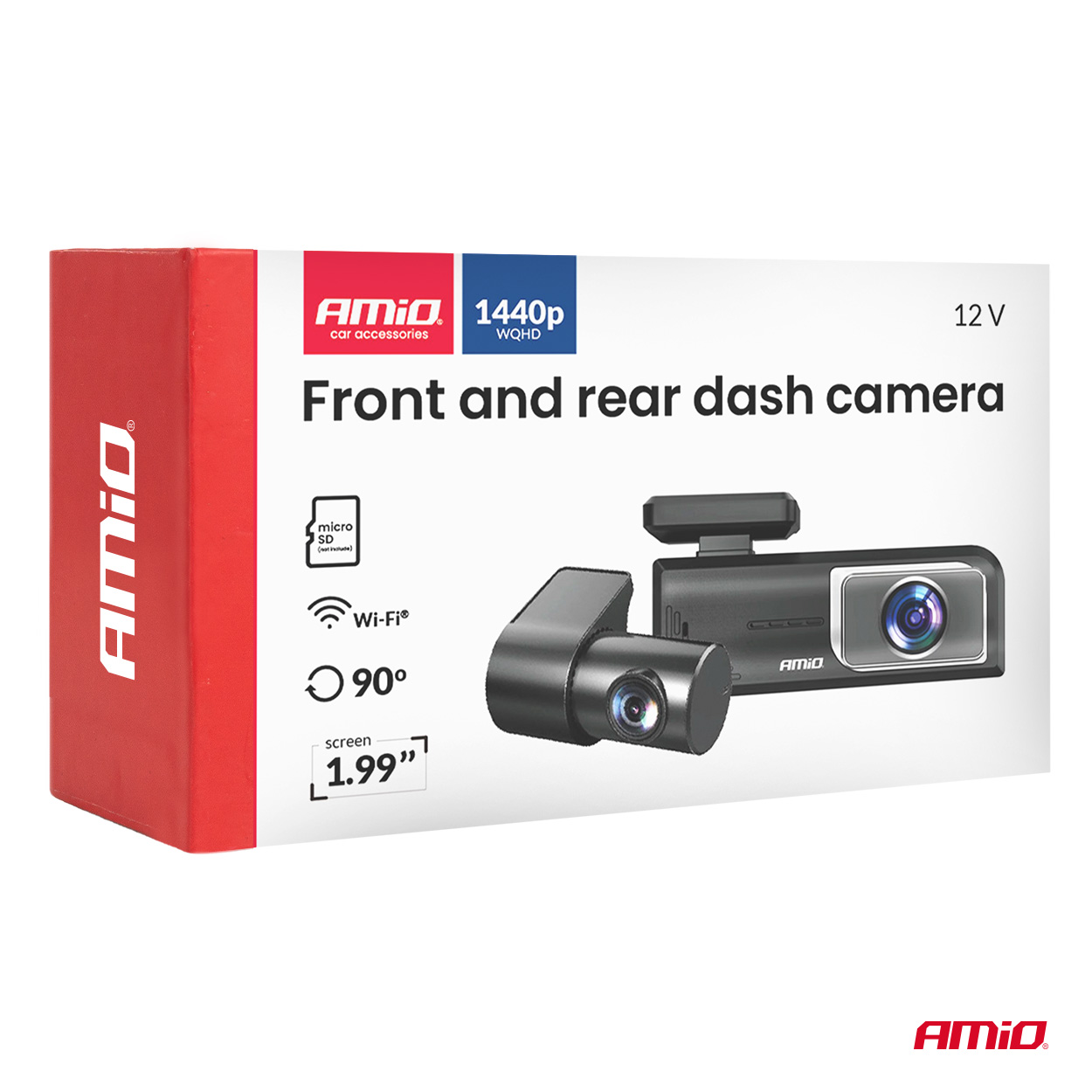Kamera do auta so zadnou kamerou 2K + 1K WLAN 512 GB WIFI Full HD AMiO-04800 – Obrázok 7