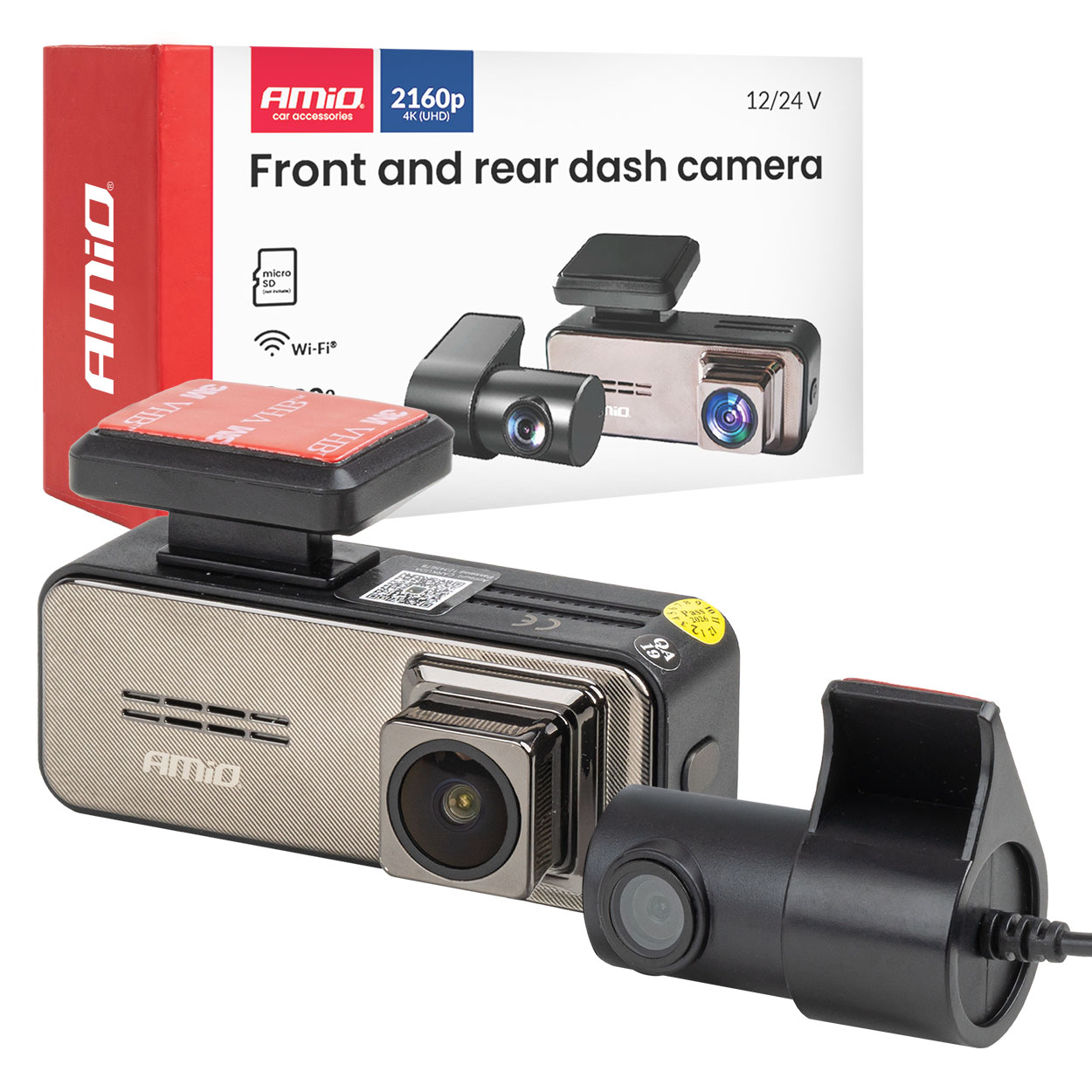 Kamera do auta so zadnou kamerou 4K + 2K WLAN 512 GB WIFI UHD AMiO-04801