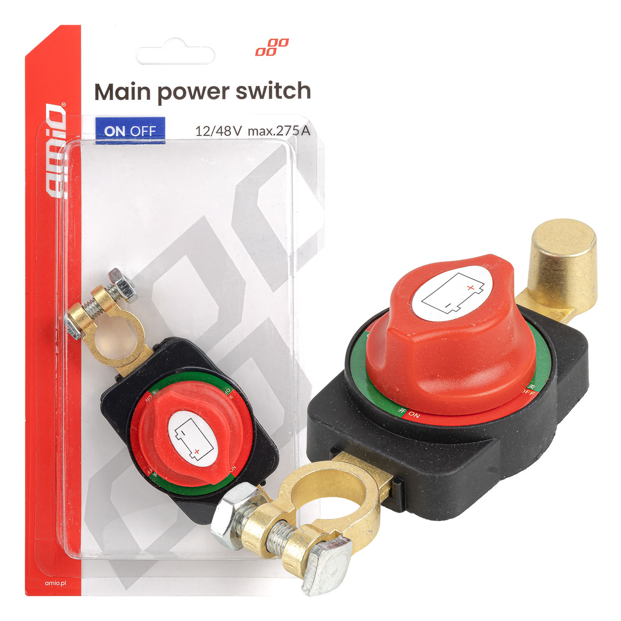 Hlavný vypínač autobatérie 12V-48V max 275A AMiO-04830