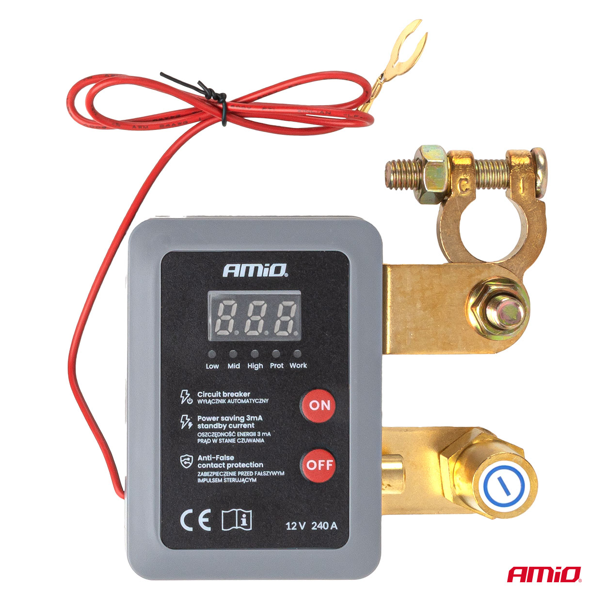 Diaľkový automatický vypínač akumulátora 12V 240A (BATT) AMiO-04832 – Obrázok 4