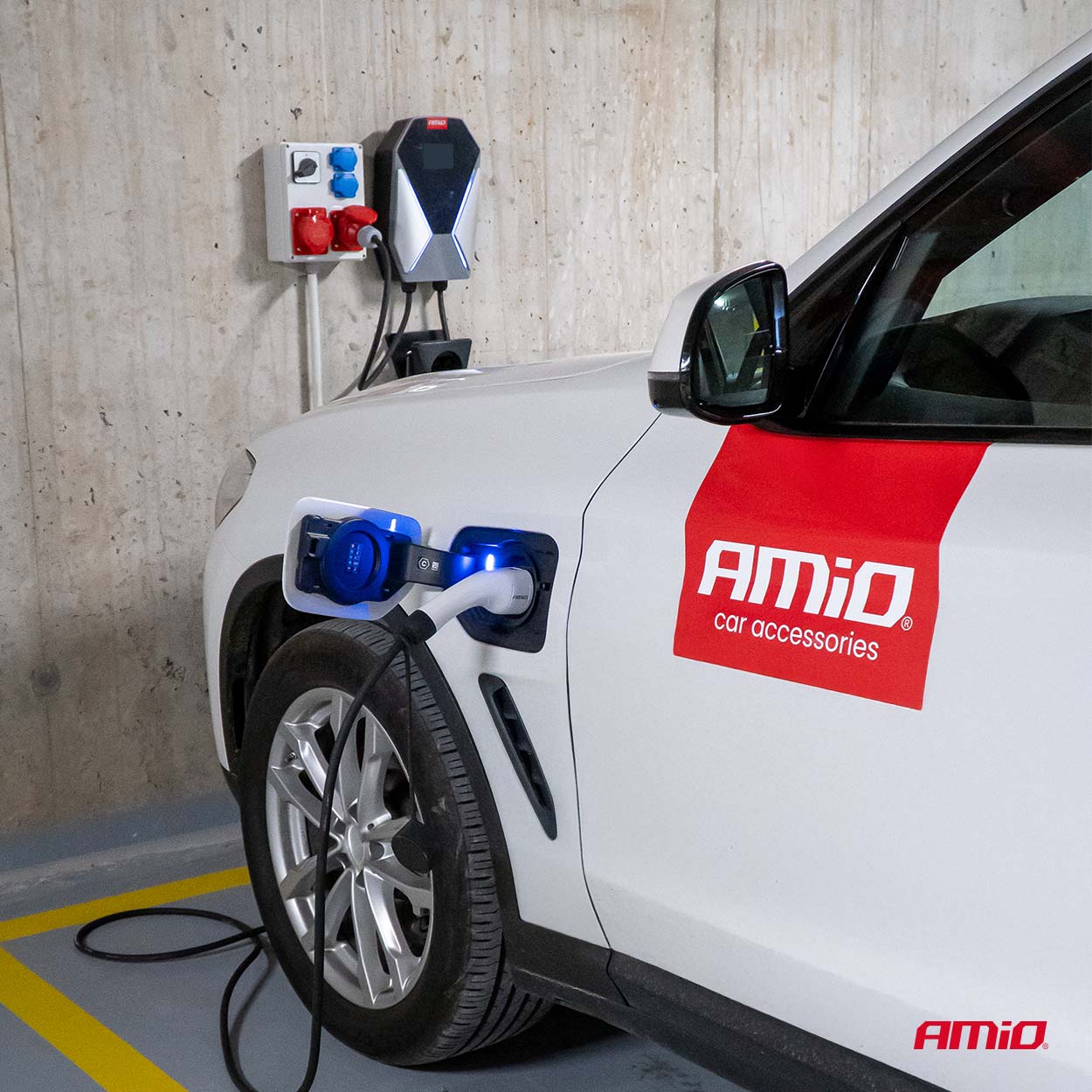 Trojfázová nástenná nabíjačka pre elektrické vozidlá 22kW 32A 400V AMiO-04843 – Obrázok 2