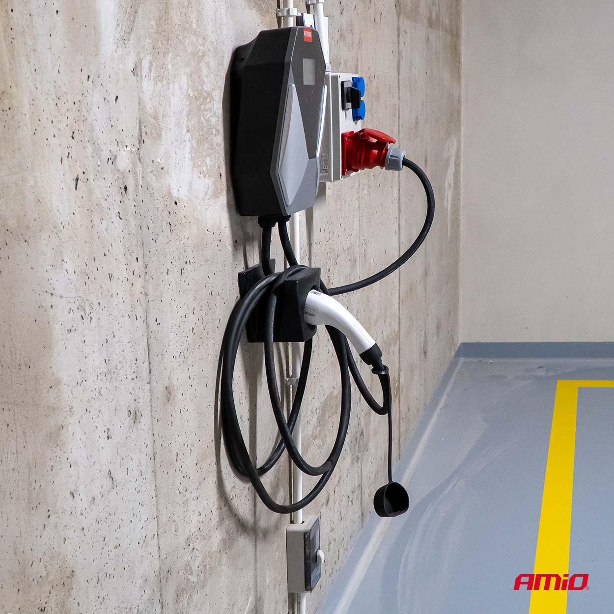 Trojfázová nástenná nabíjačka pre elektrické vozidlá 22kW 32A 400V AMiO-04843 – Obrázok 7