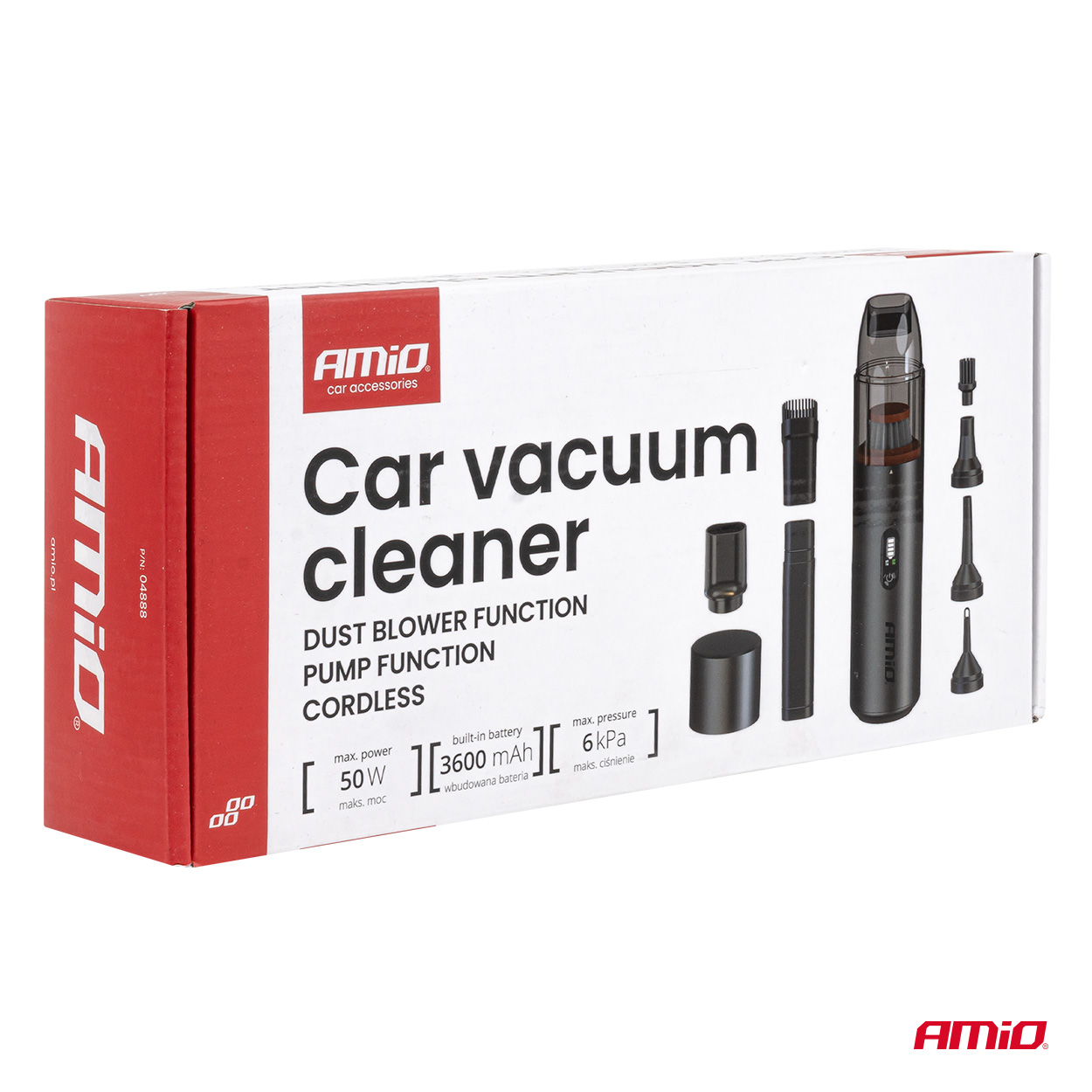 3 v 1 vysávač do auta - 6 kPa 50W 150ml (BATT) AMIO-04888 – Obrázok 12