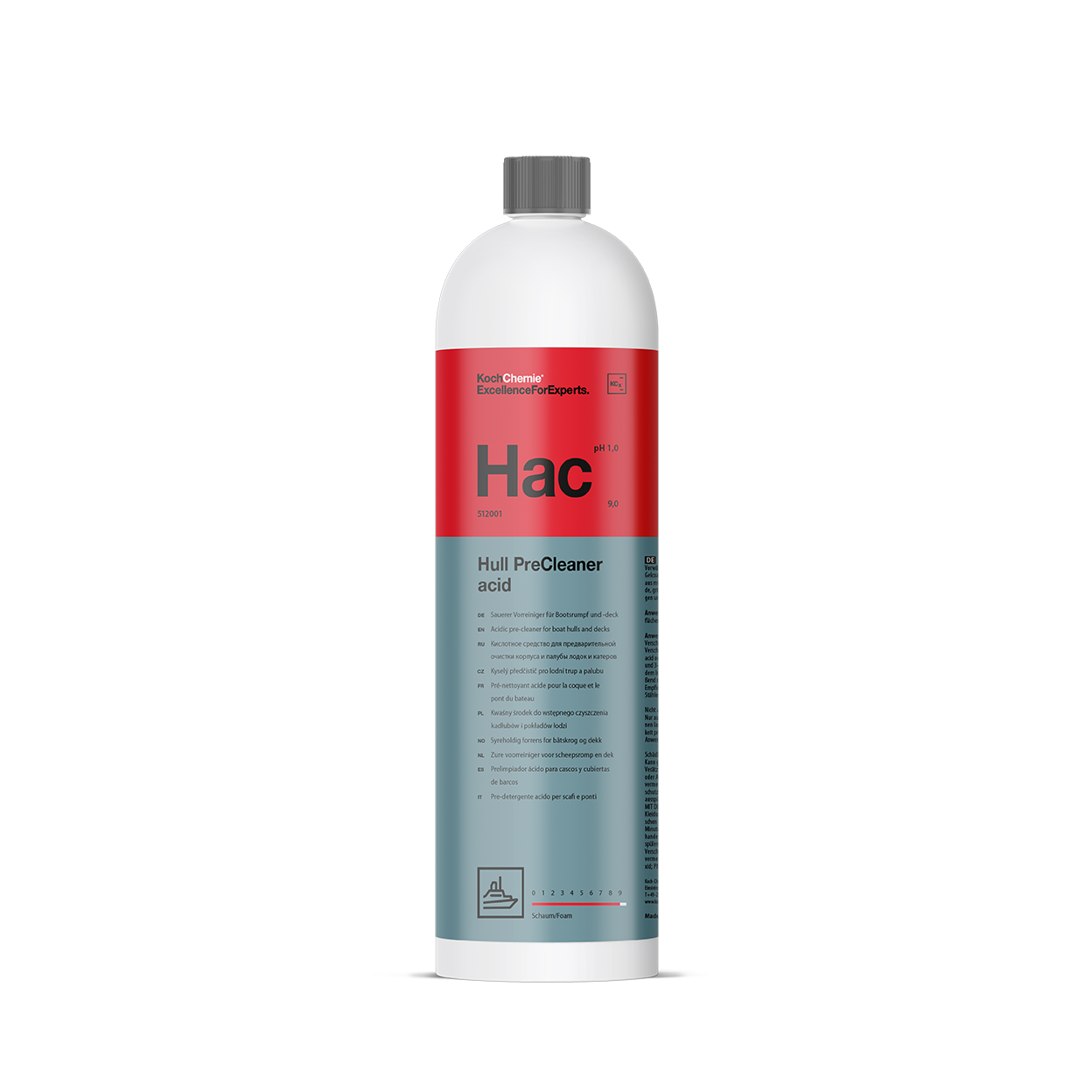 Koch Chemie Hull Precleaner Acid (Hac)- Kyslý predumývač trupu lodí, paluby 1L